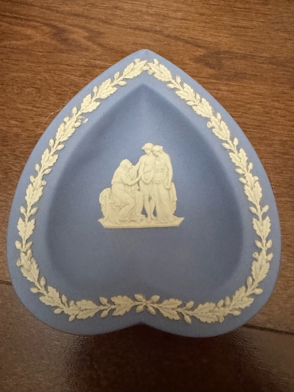 Wedgwood Pale Blue Jasperware Heart-Shaped Trinket Dish